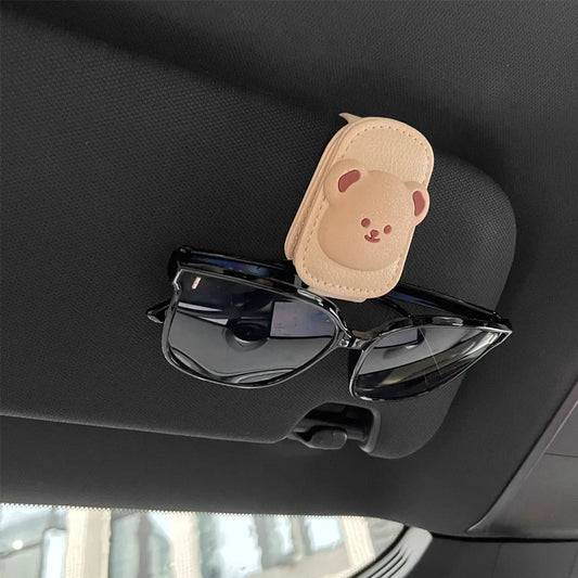 For BYD Dolphin Smart Driving Edition 2025 Car Sunshade Glasses Clip Car Modification Supplies Cartoon Leather Glasses Clip