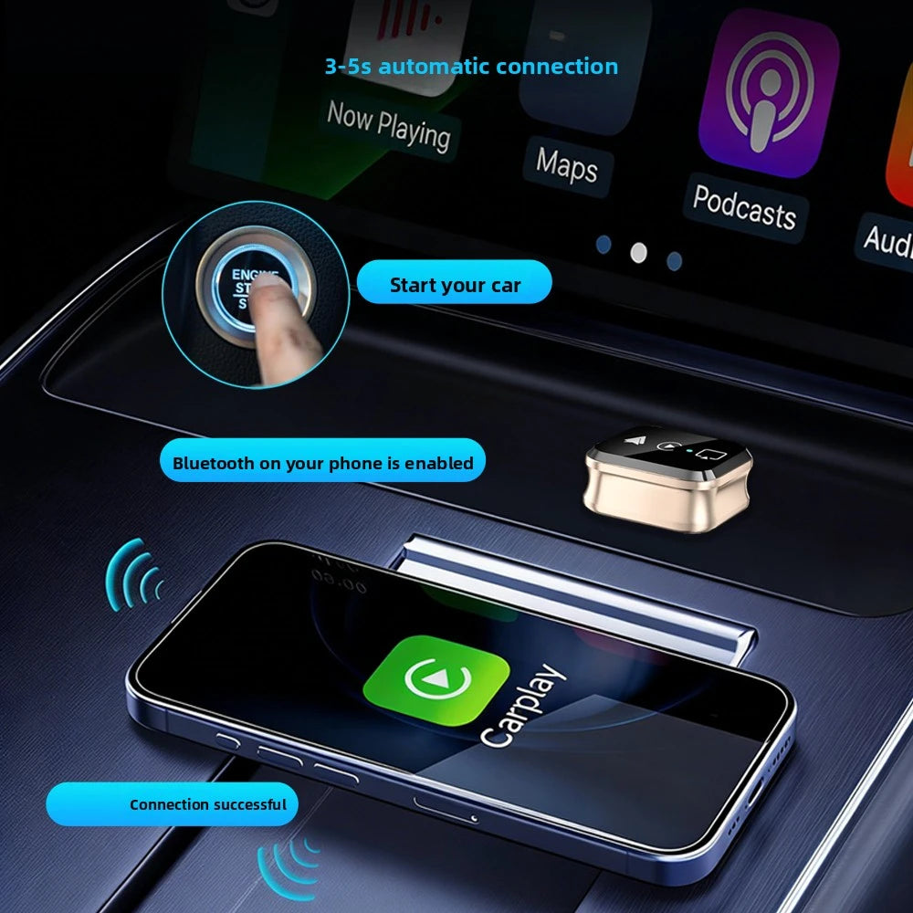 4in1 Smart Wireless CarPlay Adapter USB Auto Connect Plug & Play for iPhone, Android USB Change the car Support screen mirroring