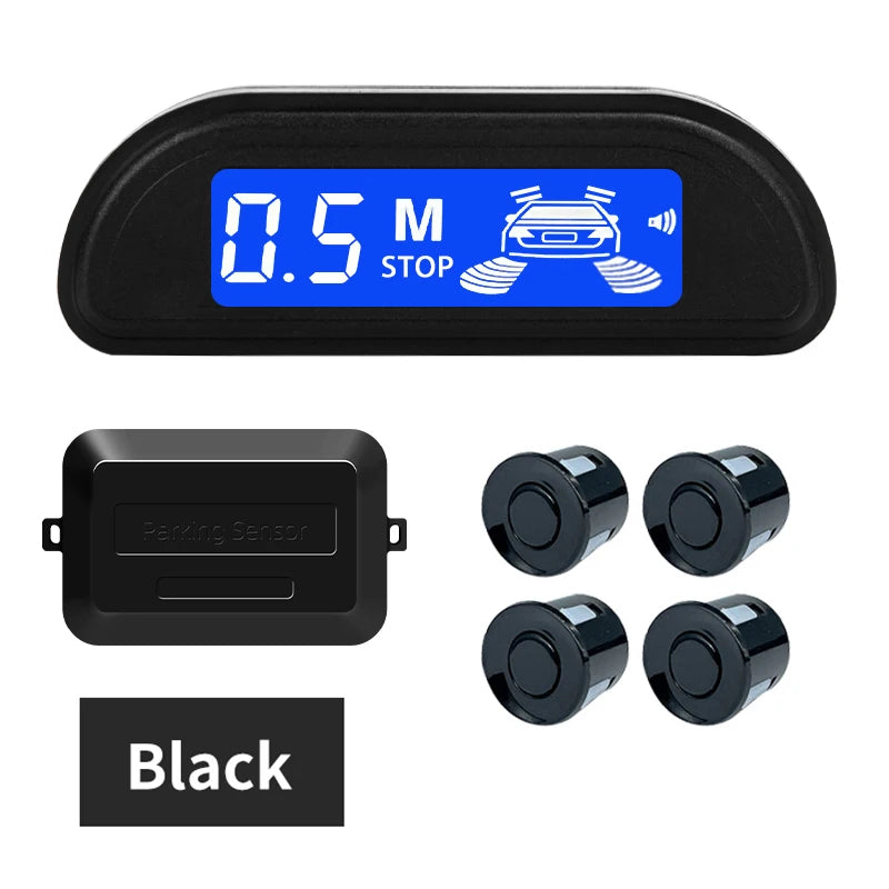 Hippcron Car Parking Sensor Kit With Auto Parktronic Reverse LED Monitor 22mm 4 Sensors Radar Detector System Backlight Display