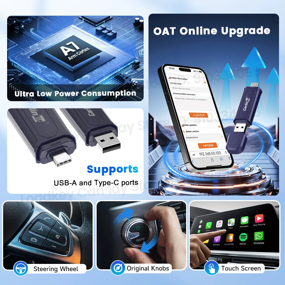 CarlinKit MINI SE Pro Wireless Adapter Smart Wireless CarPlay Android Auto USB Dongle WiFi Bluetooth Auto Connection OTA Upgrade
