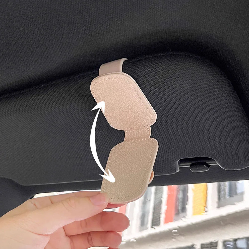 For BYD Dolphin Smart Driving Edition 2025 Car Sunshade Glasses Clip Car Modification Supplies Cartoon Leather Glasses Clip