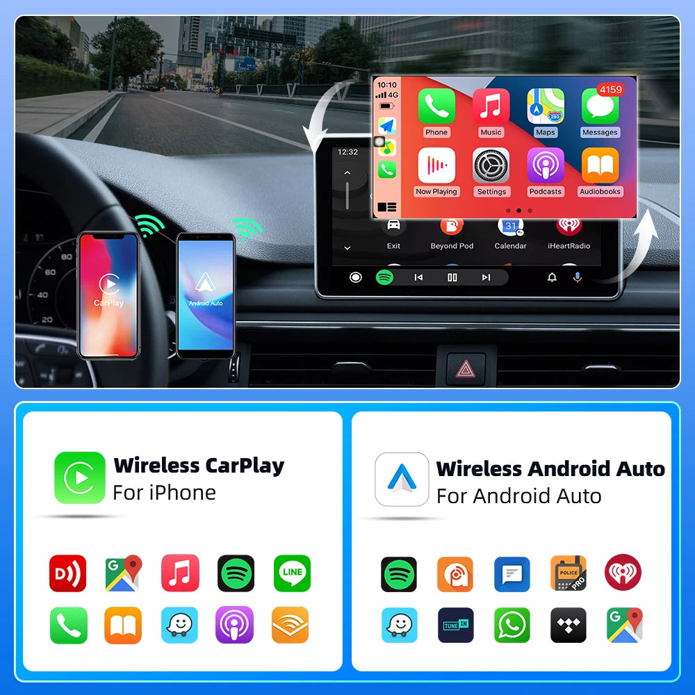 2025 New Wireless CarPlay & Android Auto Adapter – Ultra-Compact | 5GHz WiFi & Bluetooth 5.0 | Voice Control | For Factory-Wired