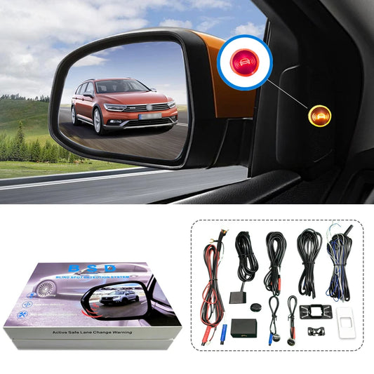 Bsm universal automotive blind spot sensor 79GHz bsd radar car dead zone Dual color light warning blind spot warning system