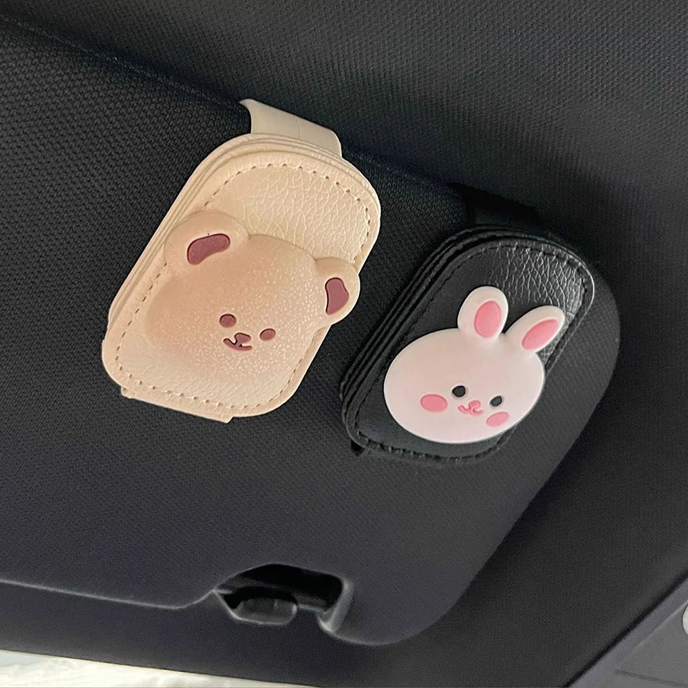 For BYD Dolphin Smart Driving Edition 2025 Car Sunshade Glasses Clip Car Modification Supplies Cartoon Leather Glasses Clip