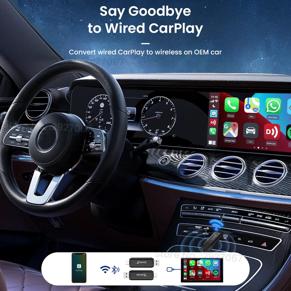 CarlinKit MINI 5 Wireless CarPlay Adapter Smart CarPlay Box USB Dongle for OEM Car Plug and Play WiFi Bluetooth Auto Connection