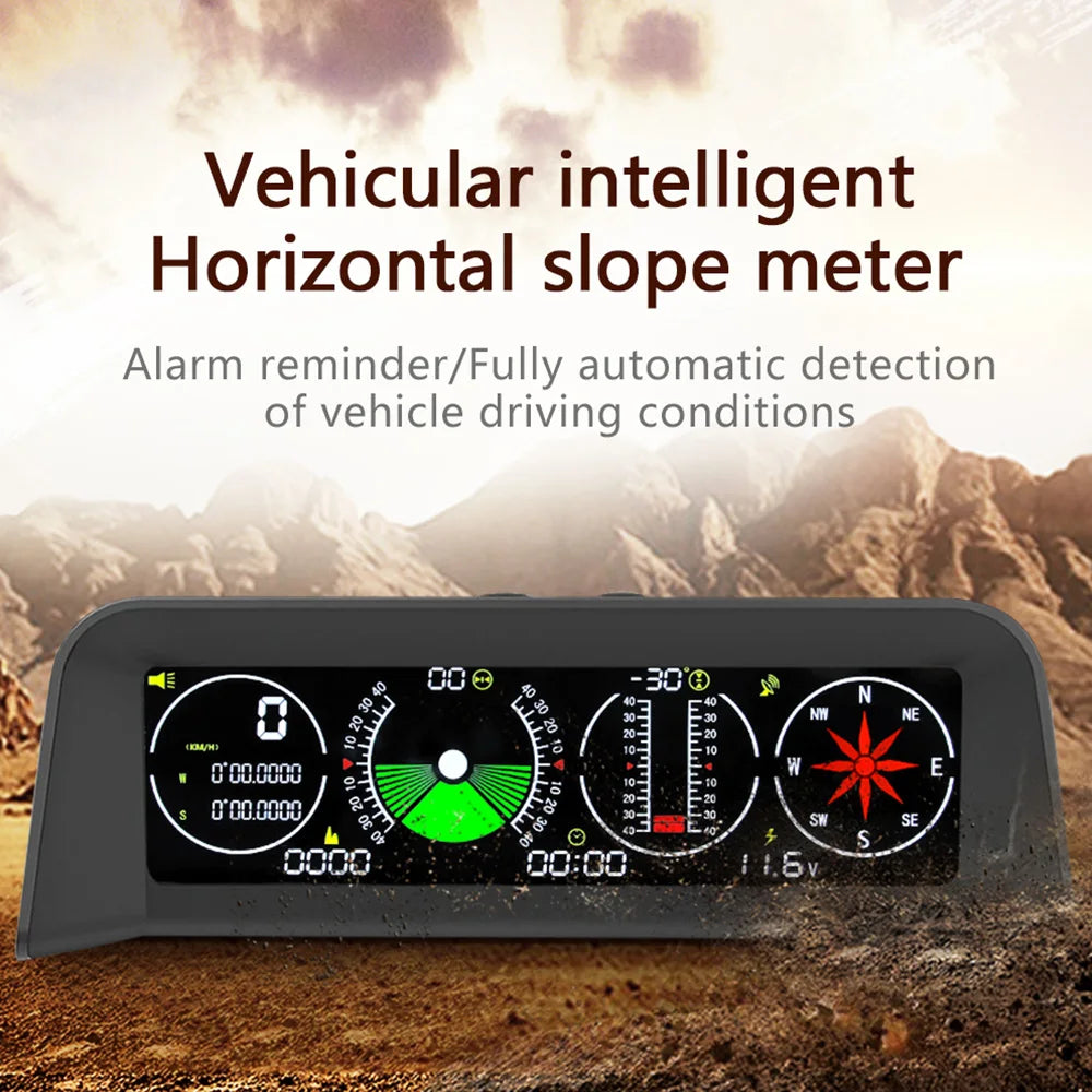 4 IN 1 Multifunctional smart slope meter car inclinometer compass GPS Speedometer Off Road Accessories fatigue driving alarm