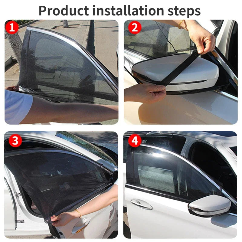 2/4pc NEW Mesh Sun Visor Protection Window Films Car Sun Shade Styling Accessories  Auto UV Protect Curtain Side Window Sunshade
