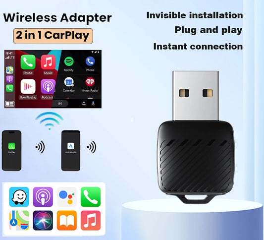 CarlinKit Mini Wireless CarPlay Adapter 2025 New Android Auto Wireless Dongle Wifi 5.8G Auto Connect Box Support Spotify Music