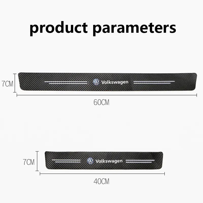 4pcs Carbon Fiber Car Door Threshold Protective Sticker Car Door Sill Sticker For VW Volkswagen Car Accessories