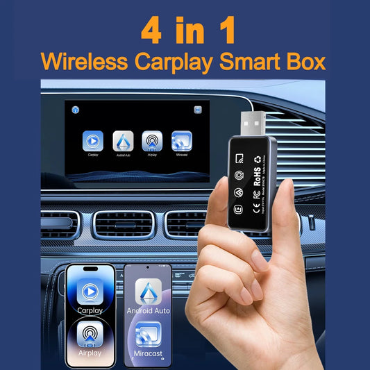 4 in 1 Mirror Screen projection Wireless CarPlay Adapter Type-C for Airplay for Miracast android auto USB Dongle for VW for Benz