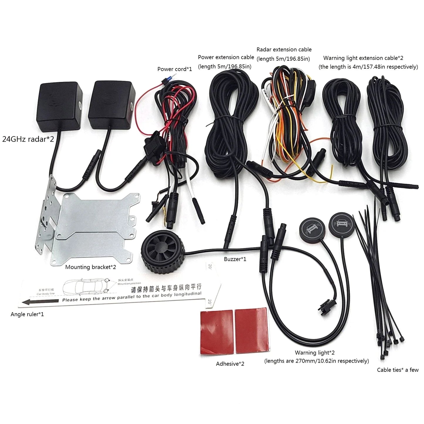 20M 24Ghz Millimeter Wave Radar Blind Spot Detection System Driving Safety Lane Change Assist Blind Spot Monitoring Assistant